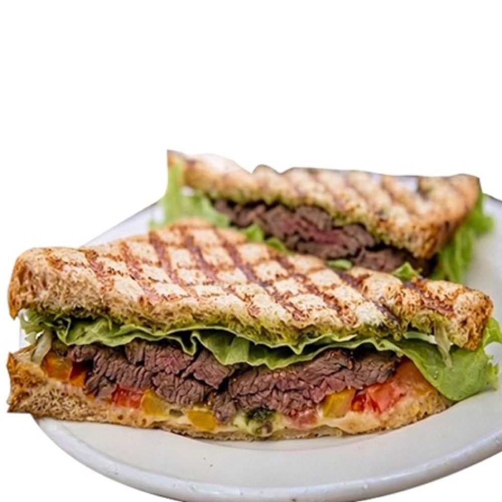 Beef Classic, Seasoned beef with spicy jalapeños, olives, fresh vegetables and a premium cheese slice in perfectly toasted layers, Sufraq Karachi