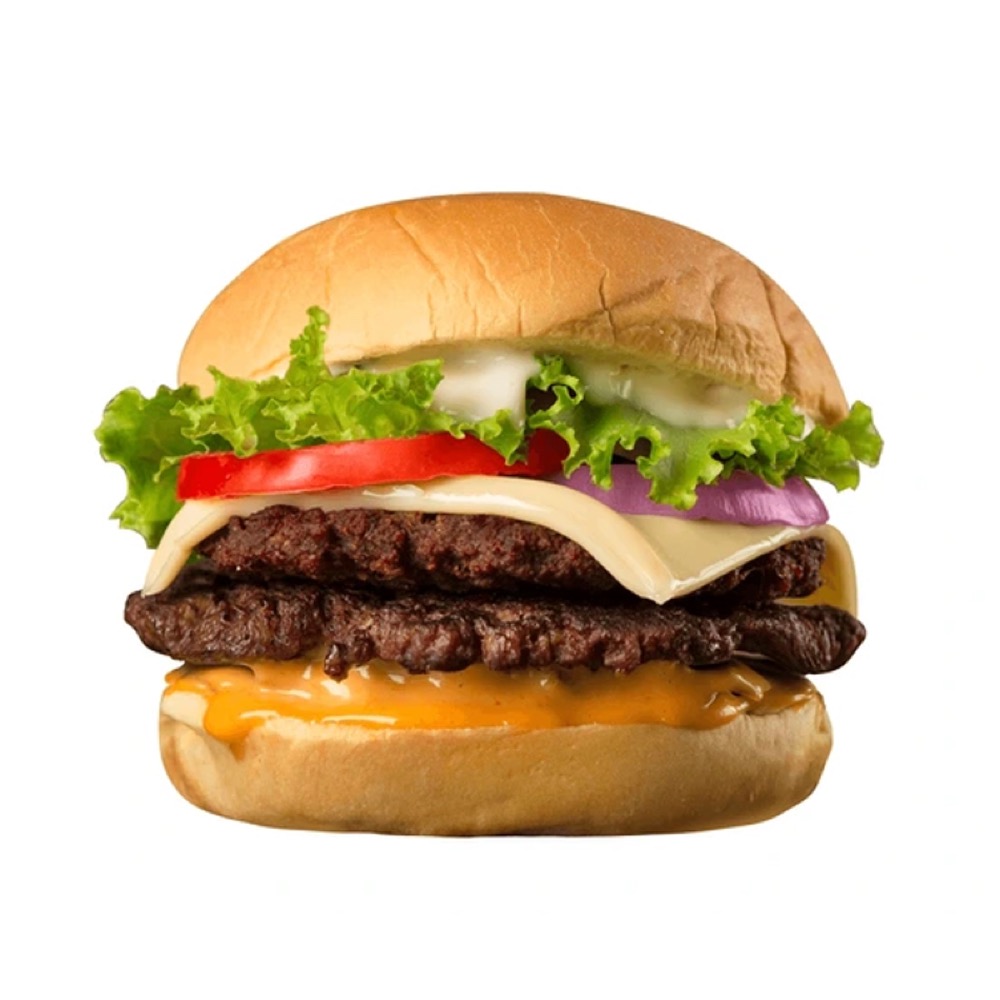 Double Trouble Beef, Two hearty beef patties stacked with cheese slice and mayo, Sufraq Karachi