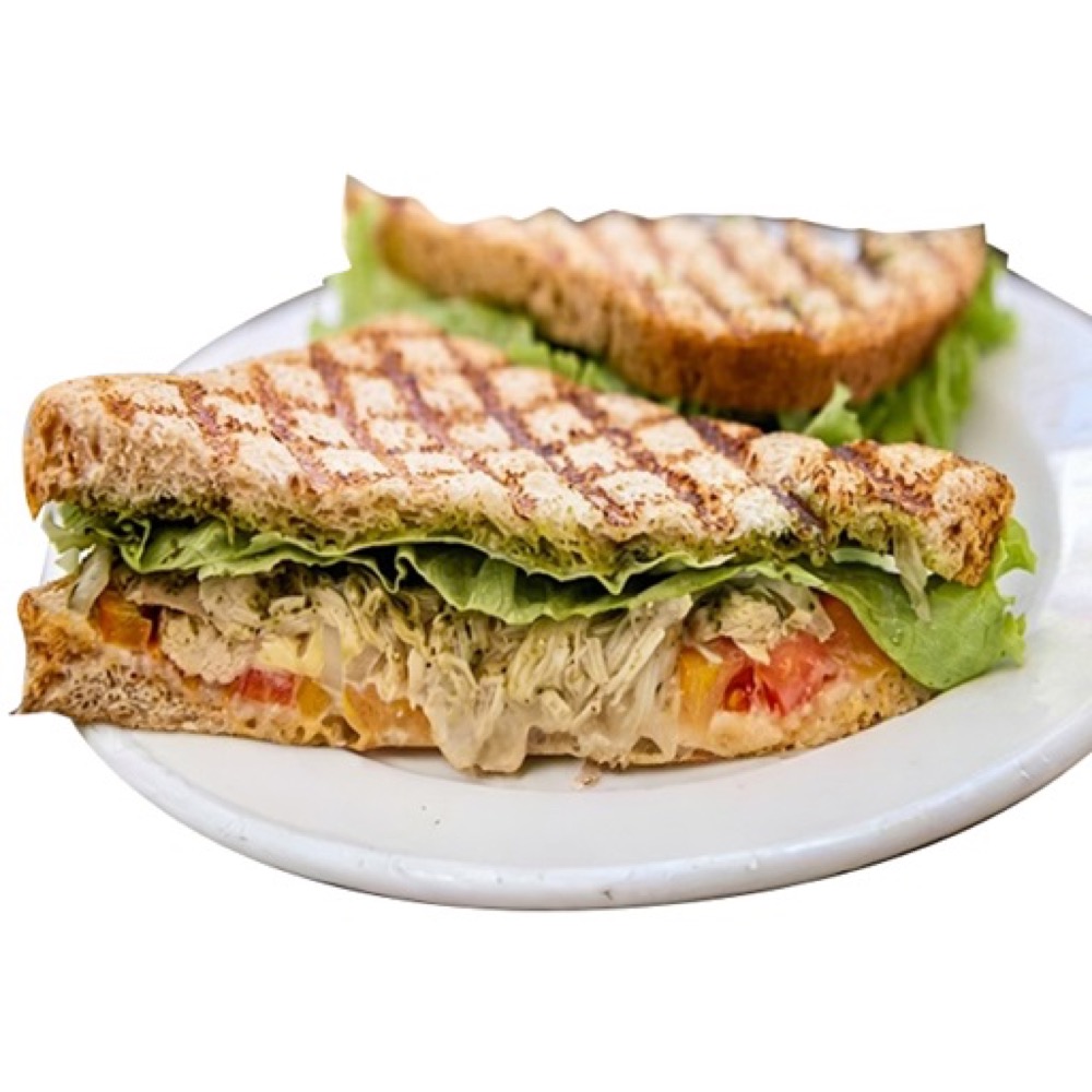 Grilled Chicken Classic, Golden-grilled chicken with zesty jalapeños, olives, creamy mayo and a cheese slice, Sufraq Karachi