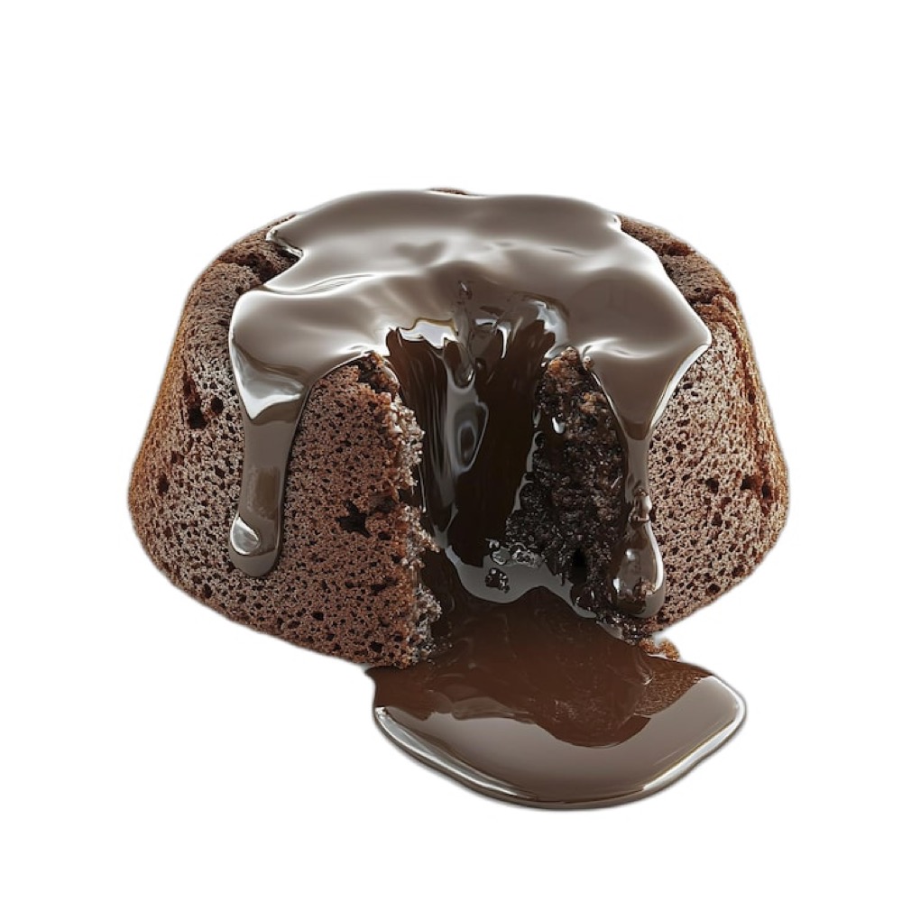 Molten Lava Cake, Warm chocolate cake with a gooey molten centre, Sufraq Karachi