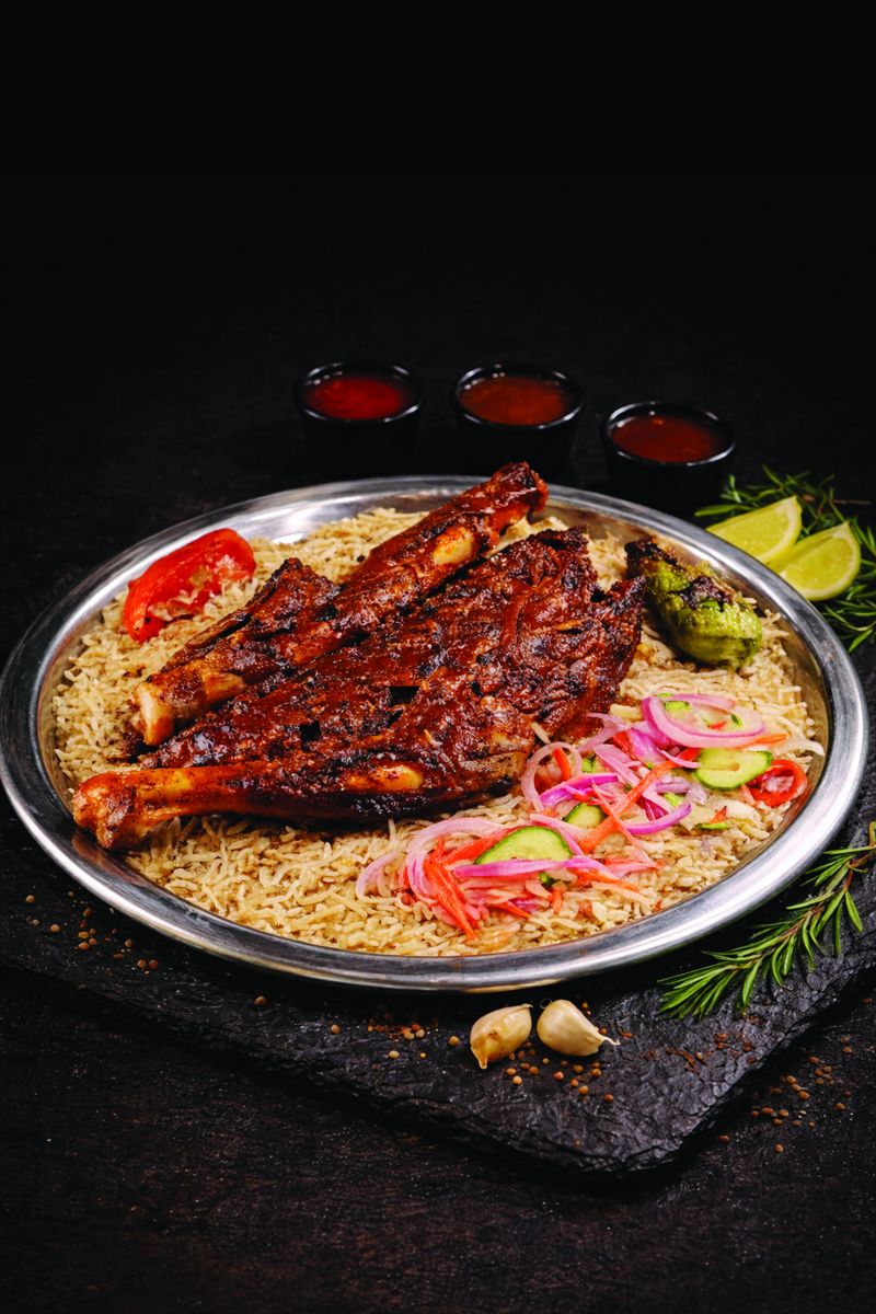 Sufraq Mutton Mandi with slow-cooked mutton over fragrant Arabian rice